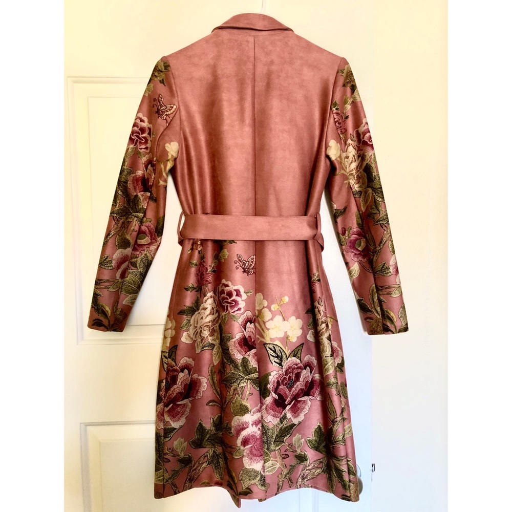 Solitaire printed suede trench